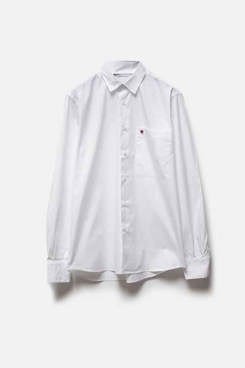 DEGUAY POPLIN FLOWER WHITE SHIRT