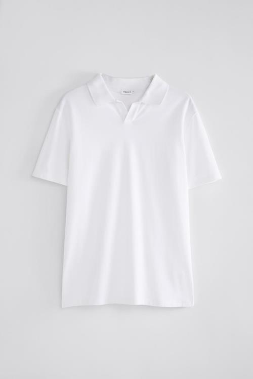 STRETCH COTTON WHITE POLO T-SHIRT