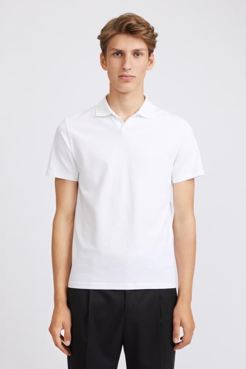 STRETCH COTTON WHITE POLO T-SHIRT WHITE XXL