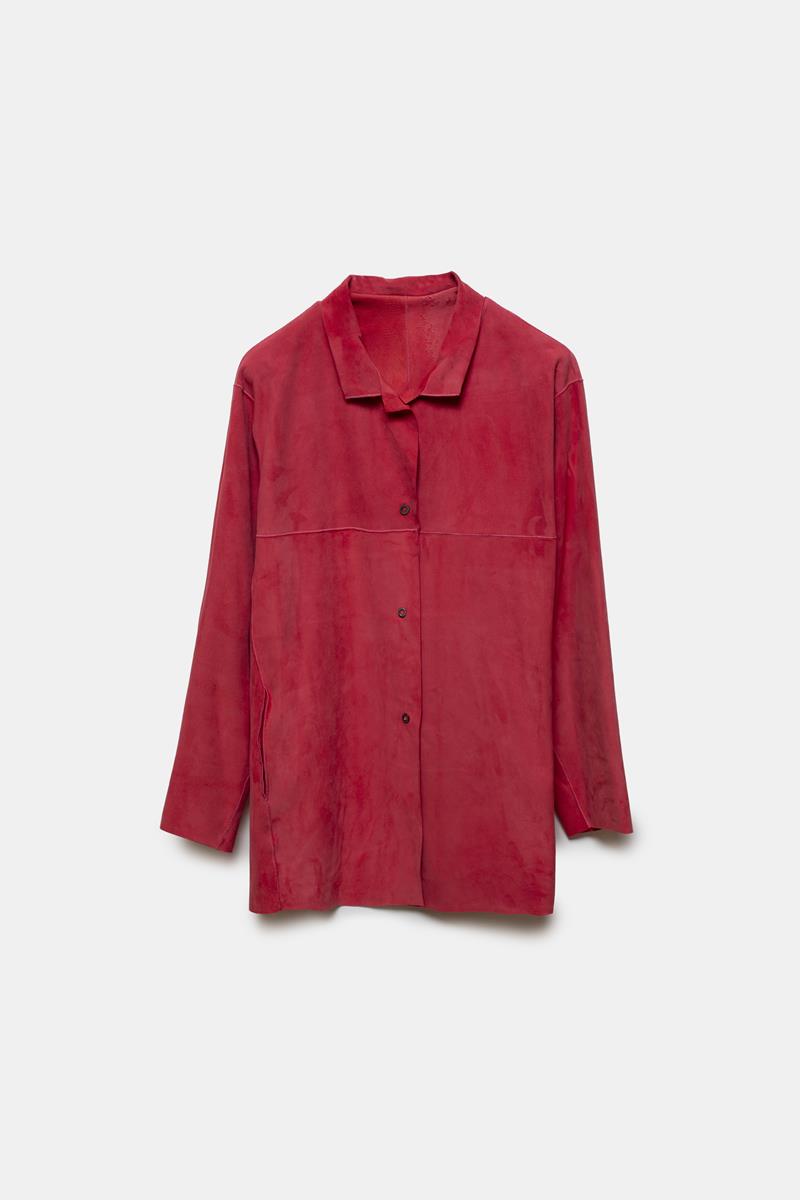 EDNA SUEDE OVERSHIRT RED