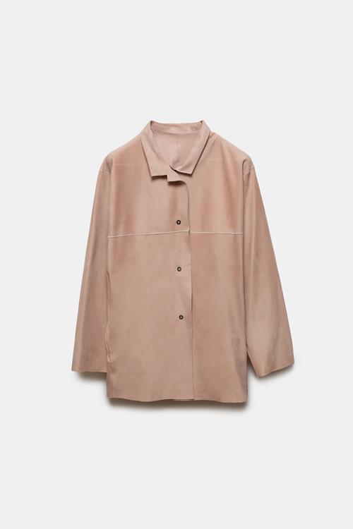 EDNA SUEDE OVERSHIRT PINK