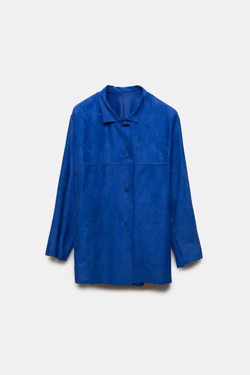 EDNA SUEDE OVERSHIRT BLUE