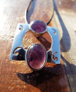 Amethyst Pendant Gemstone Silver Necklace Handmade Protection Sterling 925 Gothic Jewelry Bohemian