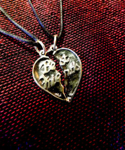 Best Friends Necklace Pendant Heart Sterling Silver Handmade 925 Friendship Love Partner Sisters