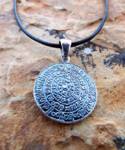 Pendant Symbol Phaistos Disc Ancient Greek Silver Sterling Handmade 925 Necklace Jewelry