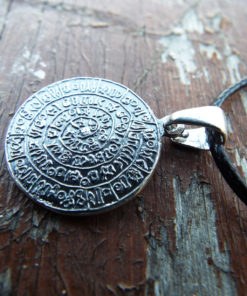 Pendant Symbol Phaistos Disc Ancient Greek Silver Sterling Handmade 925 Necklace Jewelry