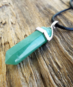 Pendulum Aventurine Pendant Silver Handmade Gemstone Necklace Stone Gothic Magic Dark Wicca Jewelry