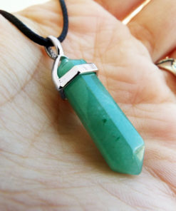 Pendulum Aventurine Pendant Silver Handmade Gemstone Necklace Stone Gothic Magic Dark Wicca Jewelry