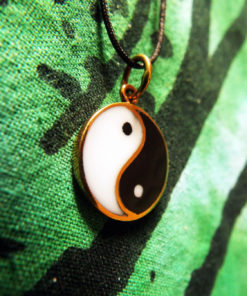 Yin Yang Chinese Symbol Pendant Protection Necklace Handmade Jewelry Bronze