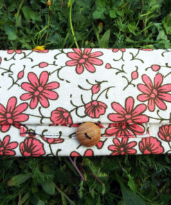 Tobacco Pouch Cotton Handmade Flower Floral Fabric Case Pocket Hand Stitched Hippie Boho