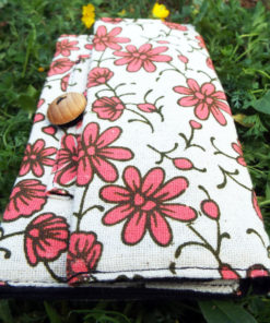 Tobacco Pouch Cotton Handmade Flower Floral Fabric Case Pocket Hand Stitched Hippie Boho