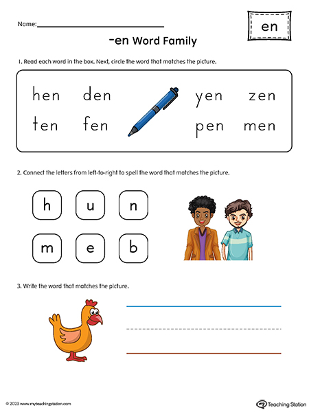 EN Word Family CVC Printable PDF