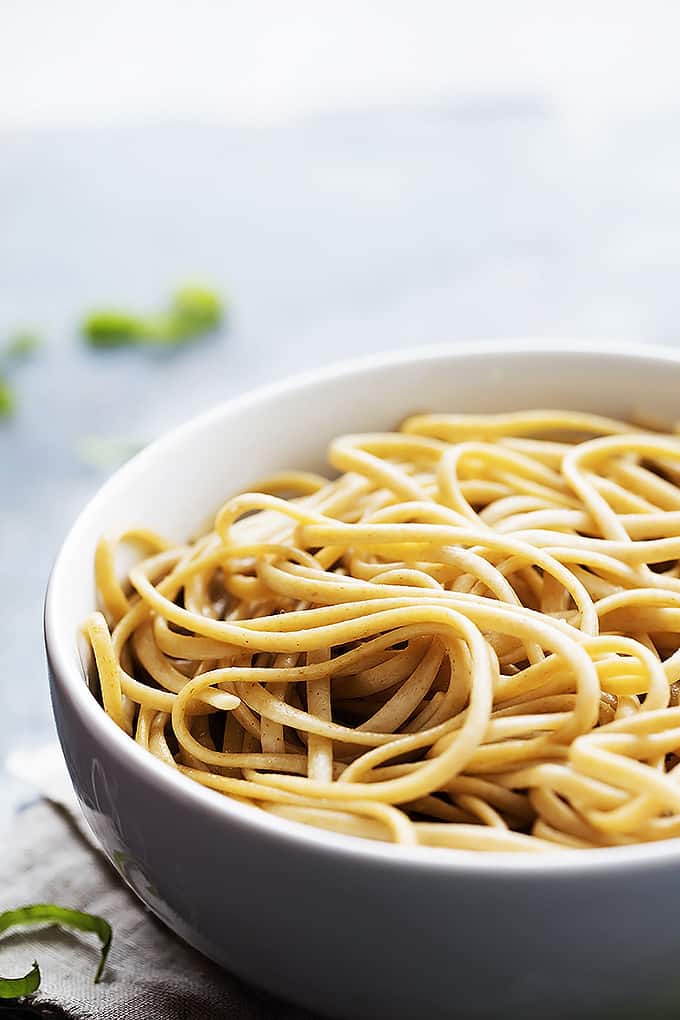 a bowl of pasta.