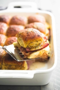 Hot Hawaiian Ham & Swiss Cheese Sliders | lecremedelacrumb.com