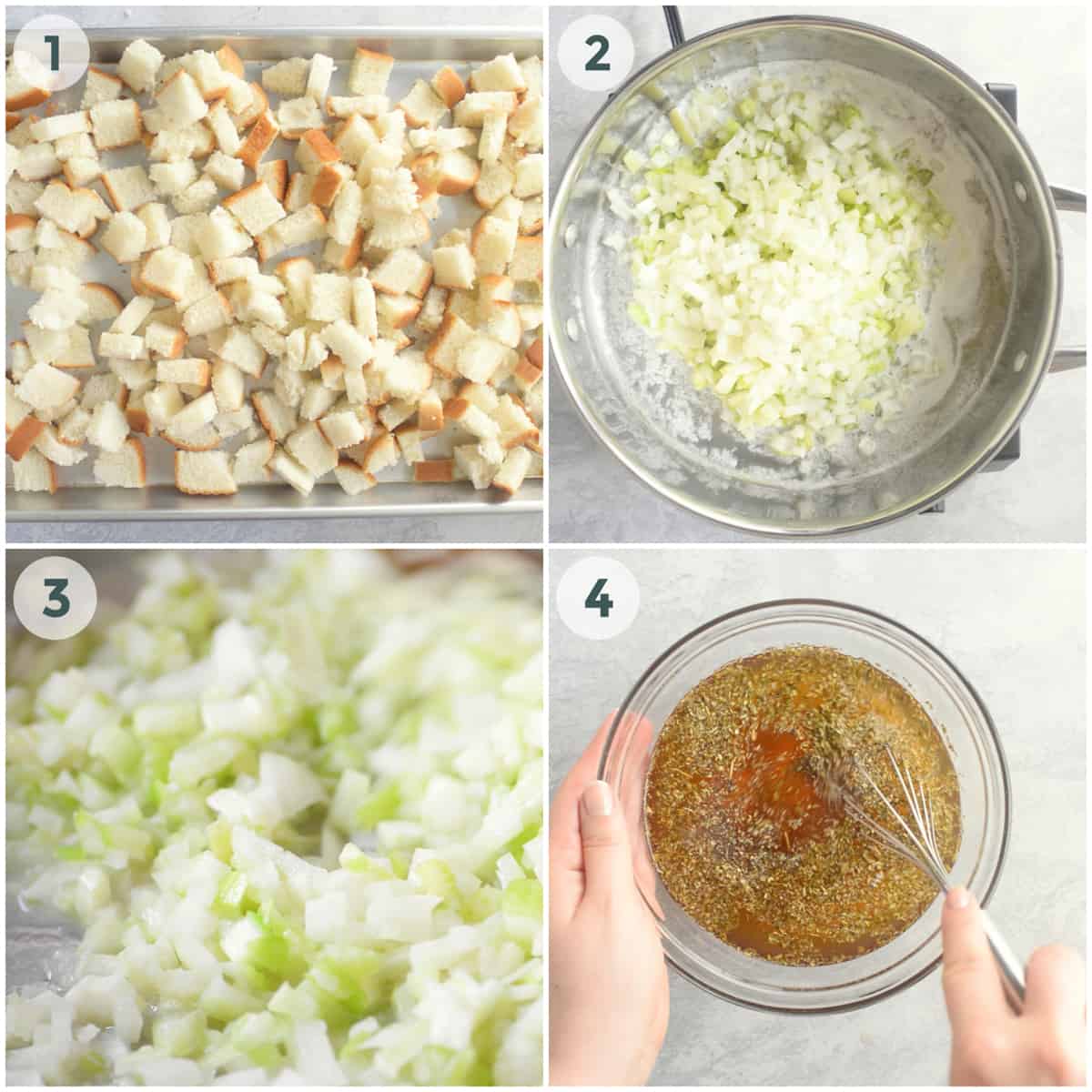 four steps of preparation of stuffing