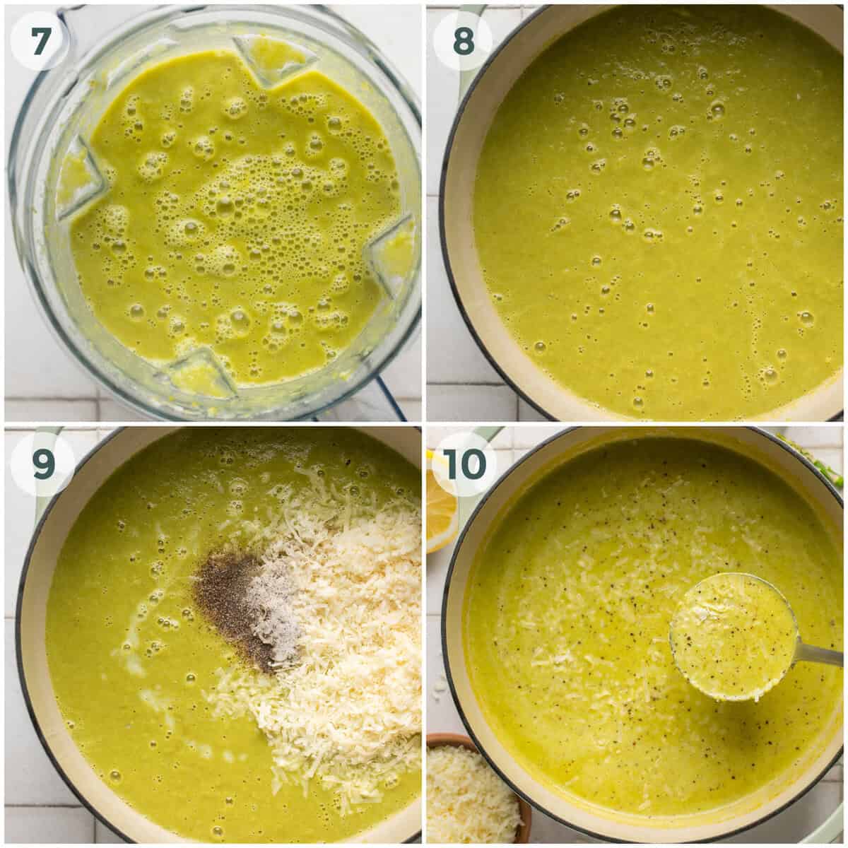 steps 7-10 for asparagus soup recipe