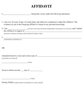 Blank Affidavit Form Examples Format Pdf Examples - Bank2home.com