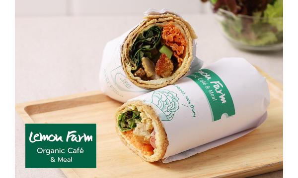 ซีซาร์แรพข้าวโอ๊ตปลานิลอินทรีย์ เมนูแนะนำจากร้าน Organic Cafe & Meal 