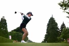 Céline Boutier est toujours dans la course après son deuxième tour. (Alex Martin/L'Équipe)