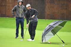 David Ravetto mercredi à l'entraînement sur le parcours de l'Albatros gorgé d'eau. (P. Lahalle/L'Équipe)