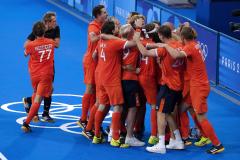 La joie des Néerlandais, champions olympiques pour la troisième fois de leur histoire. (A. Abidi/Reuters)