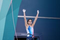 Oriane Bertone n'a pas réussi à décrocher de médaille sur le combiné ce samedi. (V. Bouyer/L'Équipe)