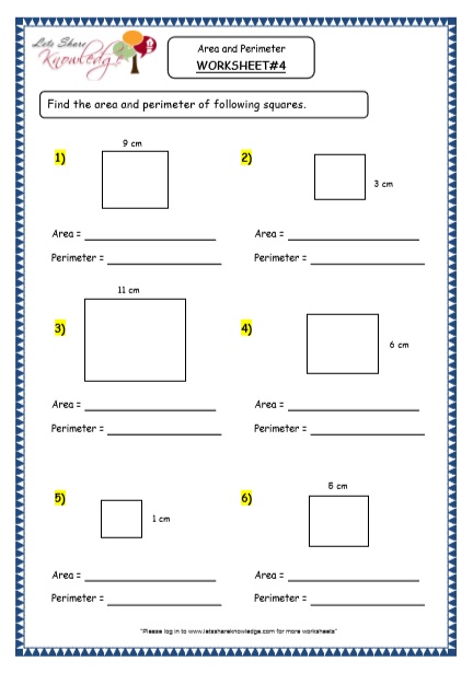 Printable perimeter and area worksheets - millionairepikol