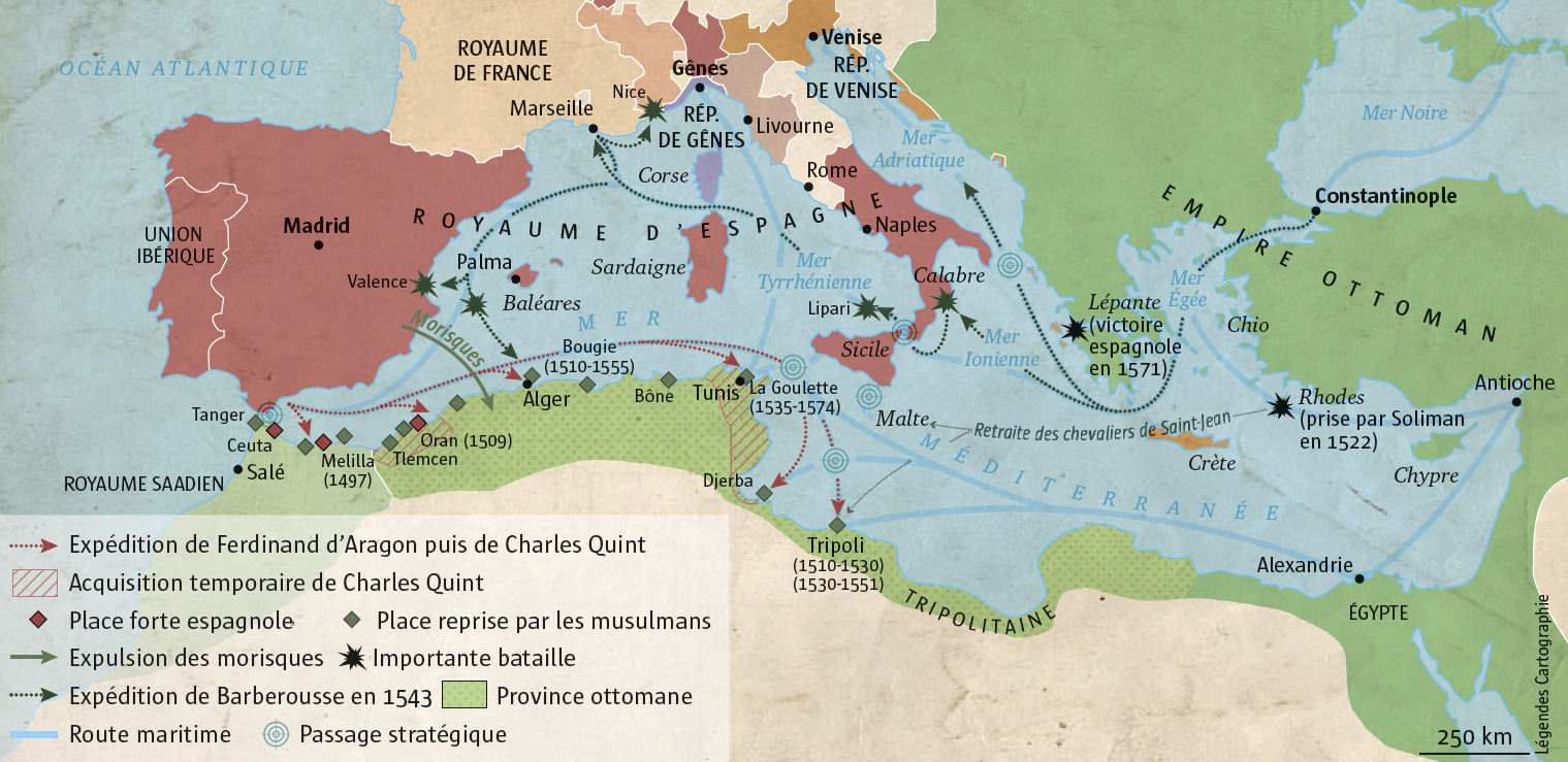 Carte : l'expansion de l'Empire ottoman au XVIe siècle 