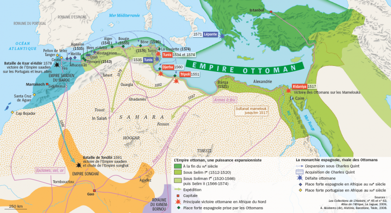 L'Empire ottoman domine l'Afrique du Nord XVIe-XVIIIe siècle 