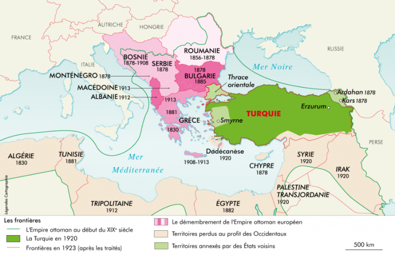 XIXe-XXe : le recul territorial de l'Empire ottoman 