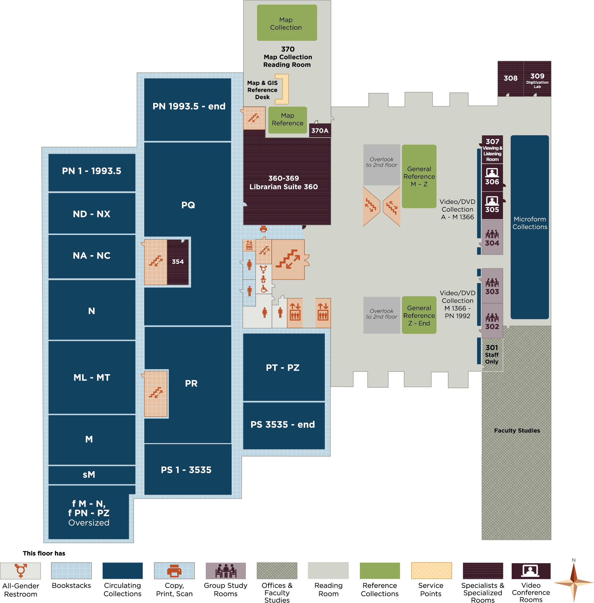 Regenstein 3rd Floor Map - The University of Chicago Library