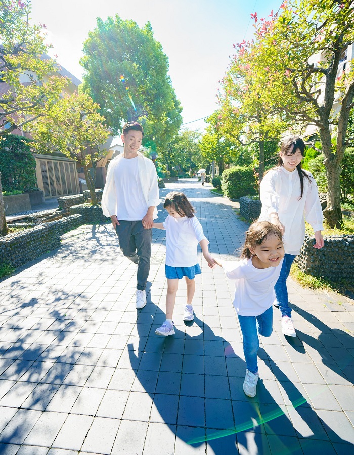 Family on walk