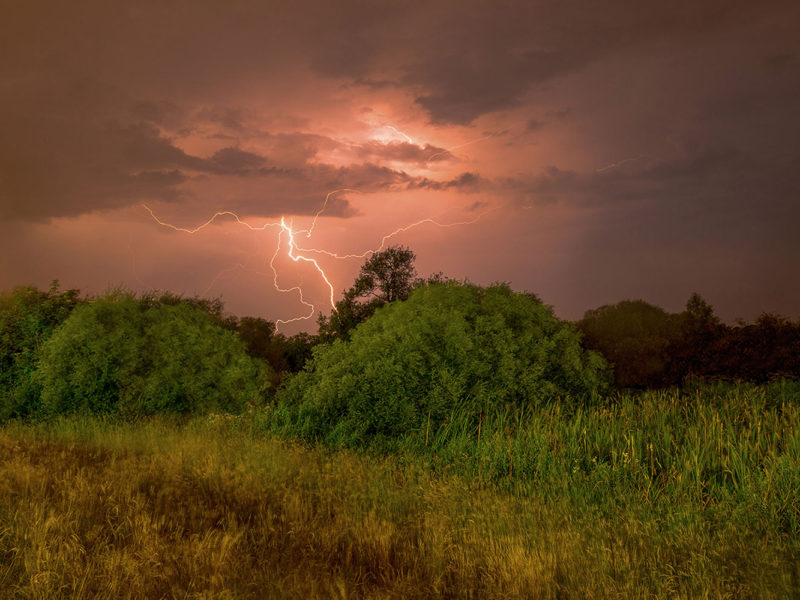 Light Art Photography - Landschaft - Green Hell Bremen Blitz und Gewitter - by JanLeonardo