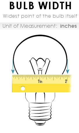 How to measure the width of a light bulb