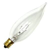 Bulbrite 40 watt 130 volt 2700K Warm White CA10 Candelabra Screw Base Clear