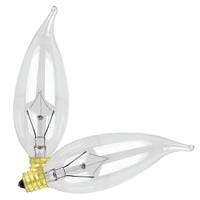 Feit Electric 25 watt 120 volt CA10 Candelabra Screw Base 2700K Warm White Clear Dimmable (2 Pack)