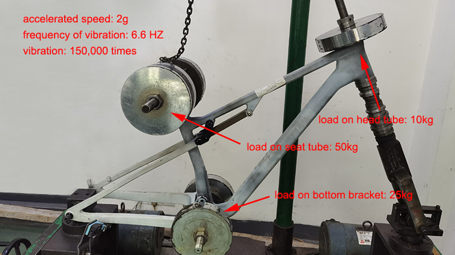 Vibration Test for Bike Frame full suspension XC