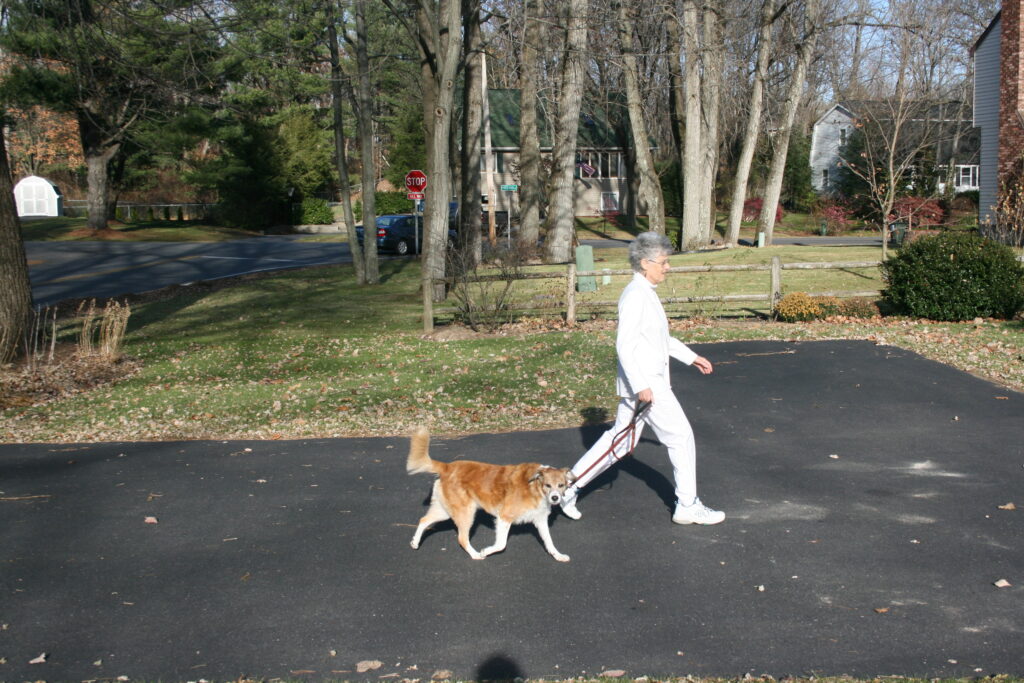 Anita leading Maggie for her time in front of the camera