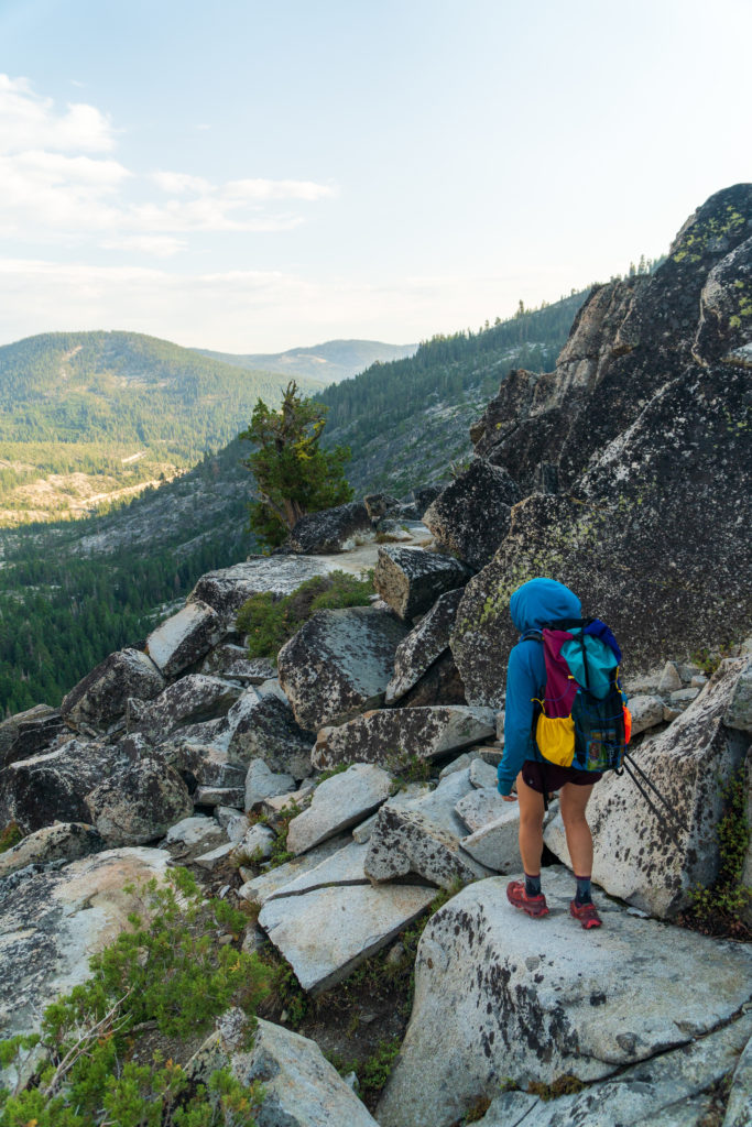 Pyramid Peak to Price Traverse, heading down Horsetail Falls