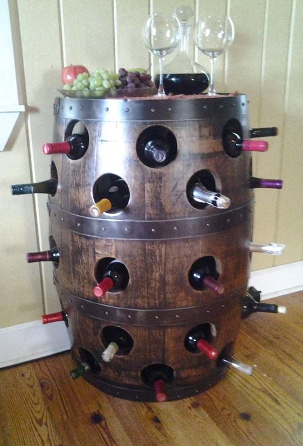 wine barrel wine holder 