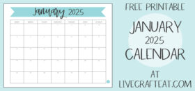 Free Printable Monthly Calendar :: January 2025