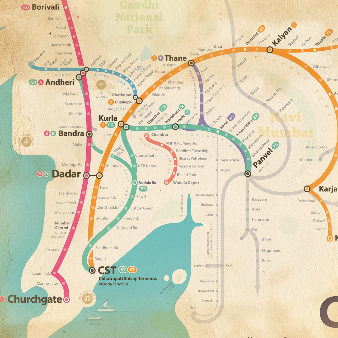 Mumbai Suburban Railway Map With Distance