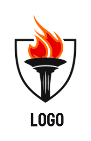 education logo online fire torch in shield - logodesign.net