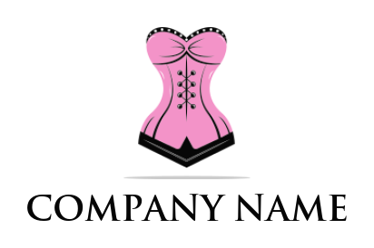 apparel logo pink corset with black border