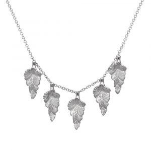 Silver Kew leaf necklace