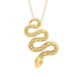 Serpent snake pendant yellow gold