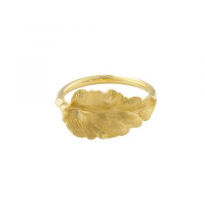 Golden leaf ring yellow gold