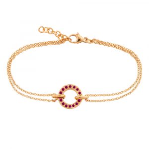 Rose gold ruby circle bracelet