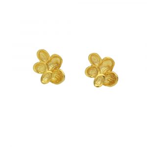 9ct Yellow gold falling leaf stud earrings