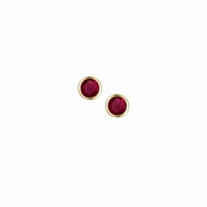 9ct Yellow gold ruby stud earrings